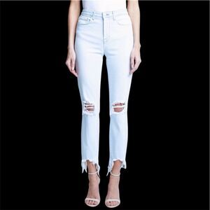 L'AGENCE Jeans Women 30 Light Wash High Line High-Rise Skinny Fit Distressed USA